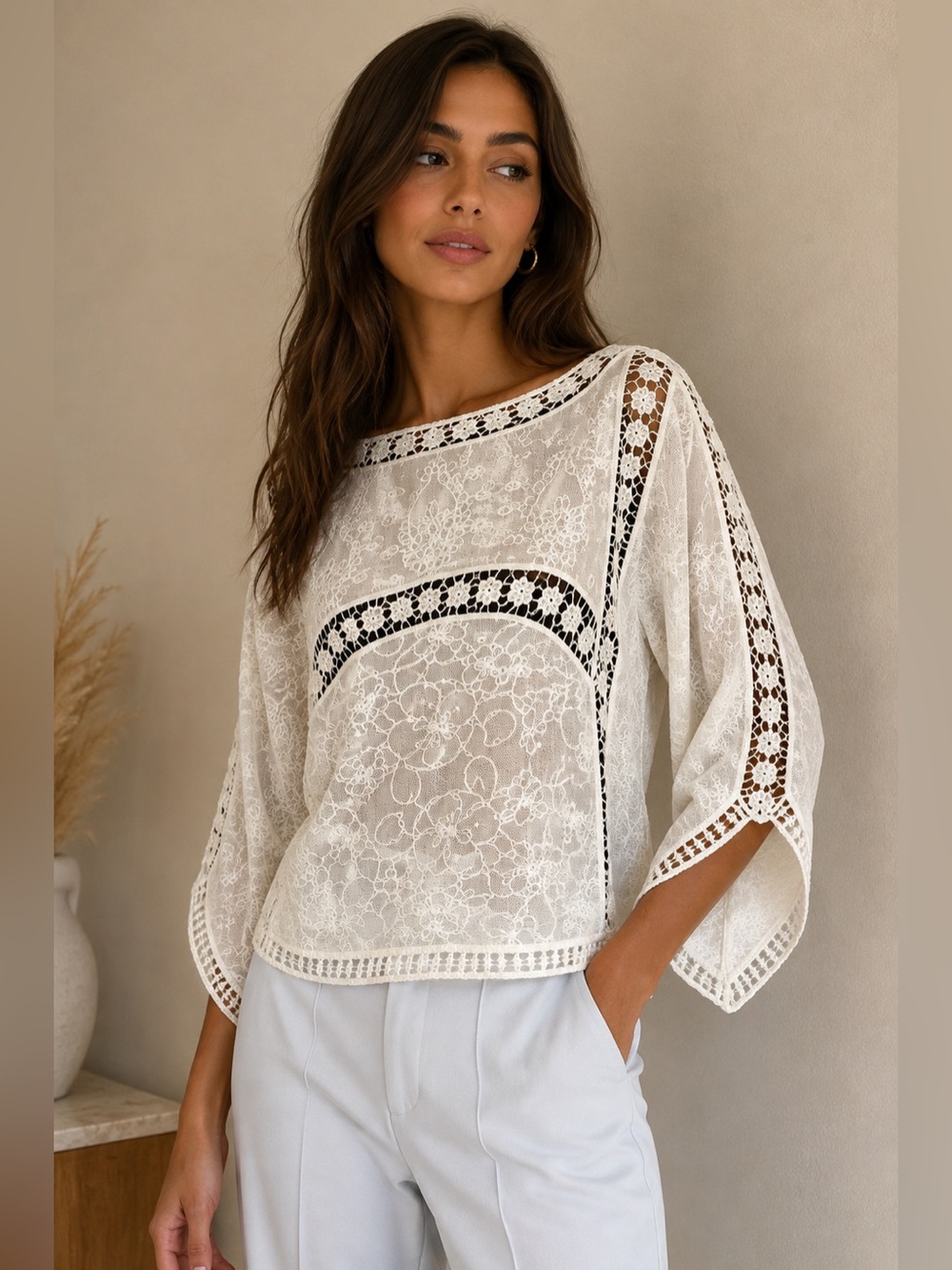 Boho chic 100% cotton top size L